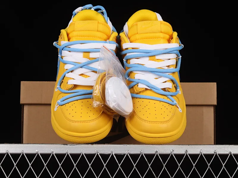 All categories Nk SB Dunk series Nk SB Dunk Low low-top sneakers Nk Dunk Low lemon yellow customized version of deconstructed strap casual sneakers DJ6188-100